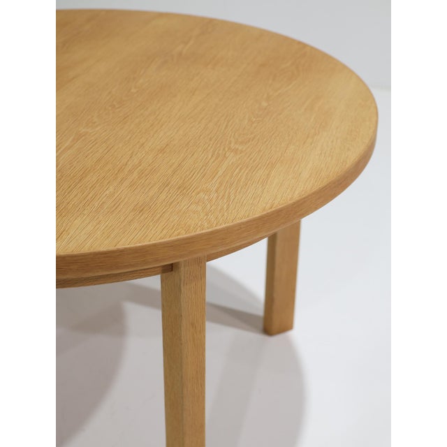 Extendable Round Dining Table in Oak by Sorø, Denmark, 1960s For Sale - Image 11 of 15