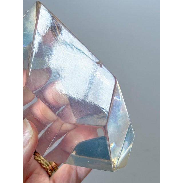 Vintage Modern Sculptural Abstract Acrylic Lucite Gemstone Paperweight Object Art, Large For Sale - Image 12 of 16