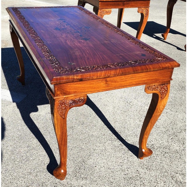 Mid Century Anglo Indian Walnut Coffee Table For Sale - Image 11 of 18