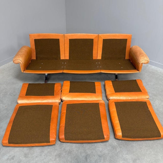 Cognac Leather DS31 Sofa from de Sede, 1970s For Sale - Image 16 of 17