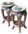 Vintage Asian Glazed Ceramic Low Stools - A Pair For Sale