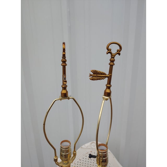 Mid-Century Brass and Ivory Lamps - a Pair For Sale In Orlando - Image 6 of 7