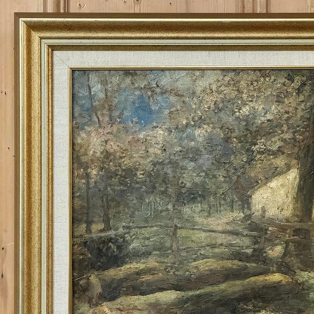 Antique Framed Oil Painting on Canvas Signed A. Heins For Sale In Dallas - Image 6 of 17