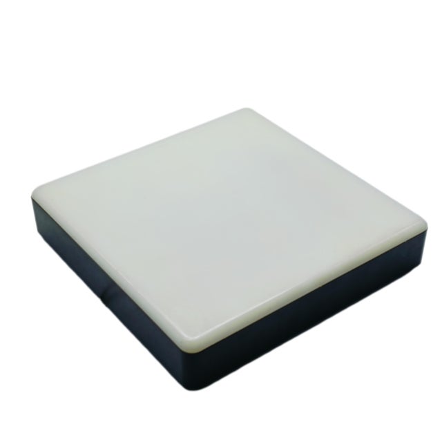 Modern wall lamp from the 1970s with a square shape, black metal frame and white acrylic. European Plug (up to 250V).The...