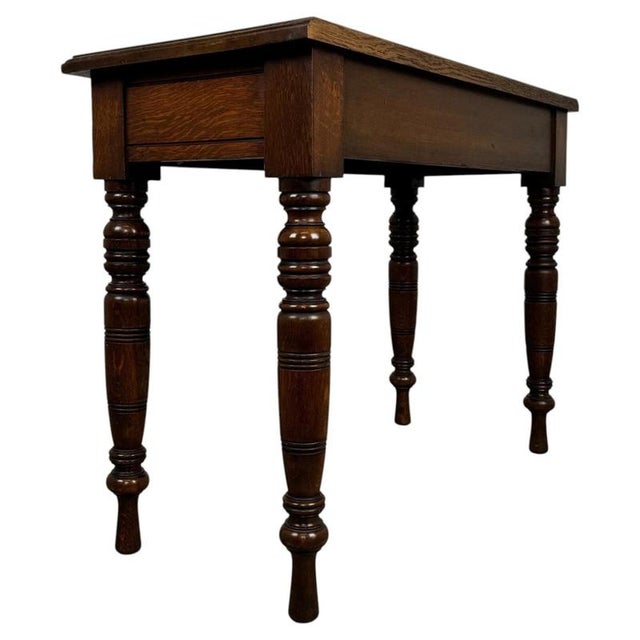 Antique English Oak Side Table, 1900s For Sale - Image 6 of 10