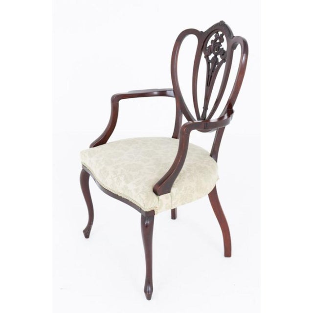Hepplewhite Revival Mahogany Armchair with Seat Chair, 1890s For Sale - Image 6 of 6