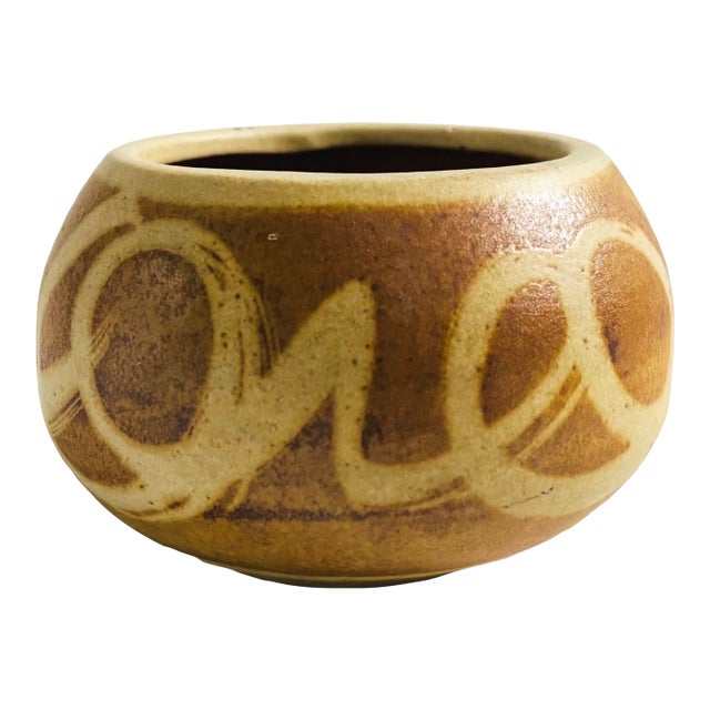 Mid Century Earth Tone Planter Bowl by Stoneware Designs West For Sale