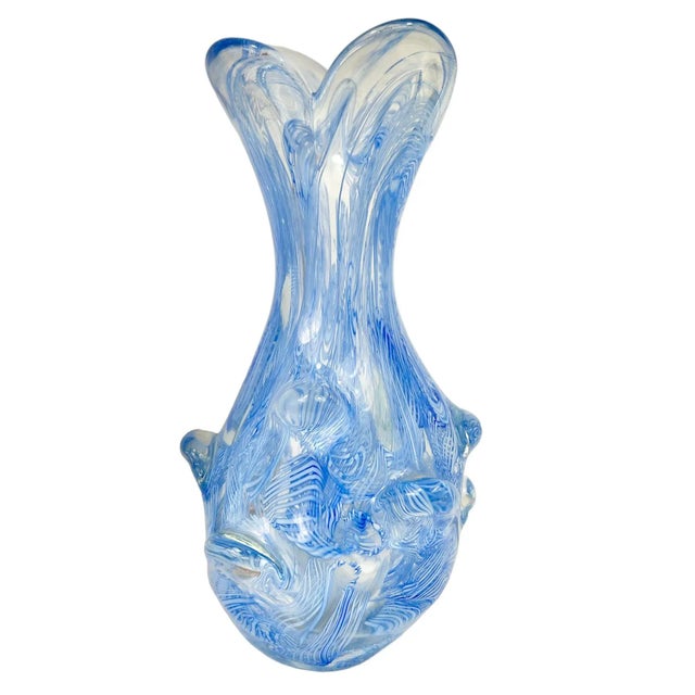1950s Murano Glass Baby Blue Vase Chairish