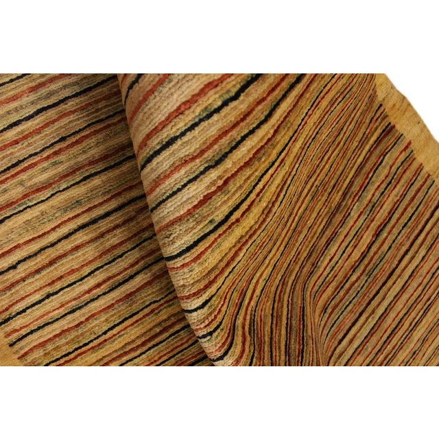 1990s Boho Chic Gabbeh Tan/Red Hand-Knotted Wool Rug -3'0 X 4'9 For Sale In New York - Image 6 of 8