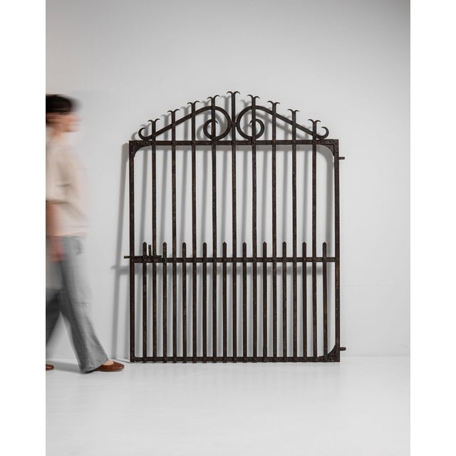 19th Century France Charcoal Wrought Iron Gate For Sale - Image 13 of 15