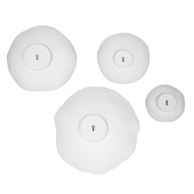 Contemporary Lucky Coins White Metal Wall Bowls, Set of 4 For Sale - Image 3 of 4
