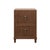 Brown Matthew Izzo Home Novalie Fluted Provincial Brown Oak Two Drawer Side Table With Antique Brass Drawer Pulls For Sale - Image 8 of 8