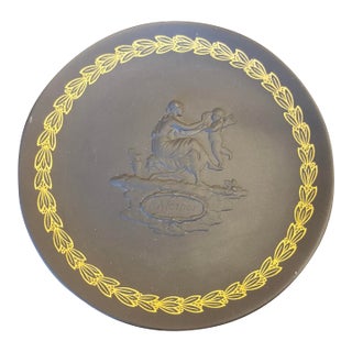 1970s Wedgwood Black Basalt “Mother” Plate For Sale