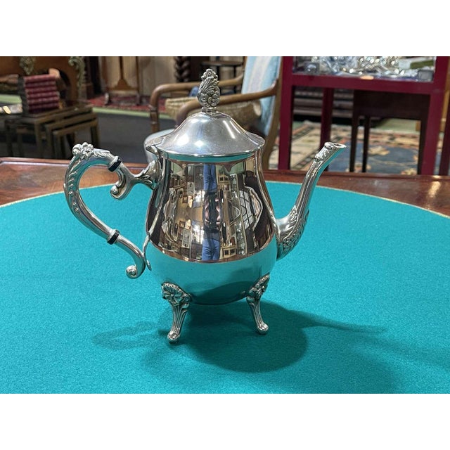 English Silver-Plated Metal Teapot, 1950s For Sale - Image 4 of 6