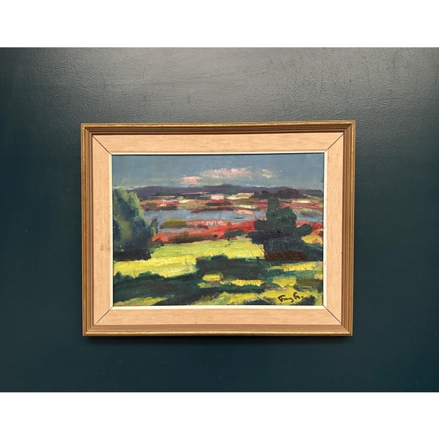 Frans Lundberg, Landscape, 1960s, Oil Painting on Canvas, Framed For Sale - Image 17 of 18