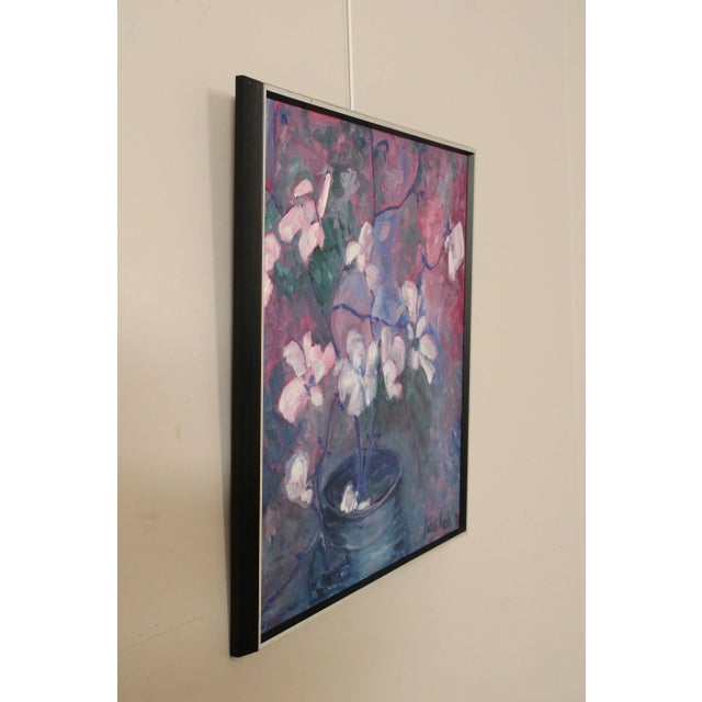 Aldina Nash Original Abstract Oil Painting, Vase of Flowers For Sale - Image 4 of 12