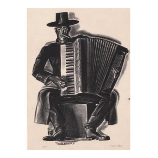 1931 Howard Willard Musician Lithograph For Sale