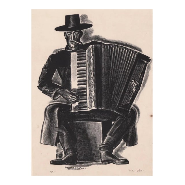 1931 Howard Willard Musician Lithograph For Sale