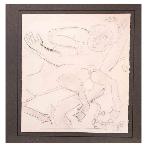 Drawing For Sculpture is an Original Carbon Pencil Drawing realized by Rymond Veysset (1913-1967). The artwork is in very...