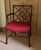 Red English Georgian Chinese Chippendale Style Mahogany Cockpen Armchair For Sale - Image 8 of 18