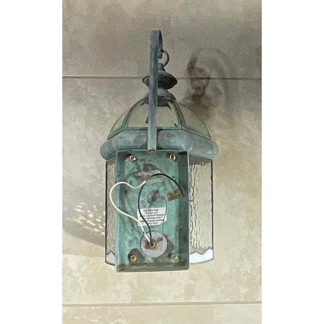 Metal Single Vintage Handcrafted Brass Wall Lantern For Sale - Image 7 of 12