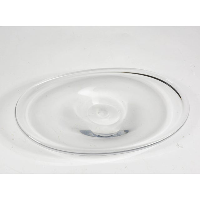 Plate Oval Centerpiece in Clear Glass, Italy, 1980s For Sale - Image 3 of 7