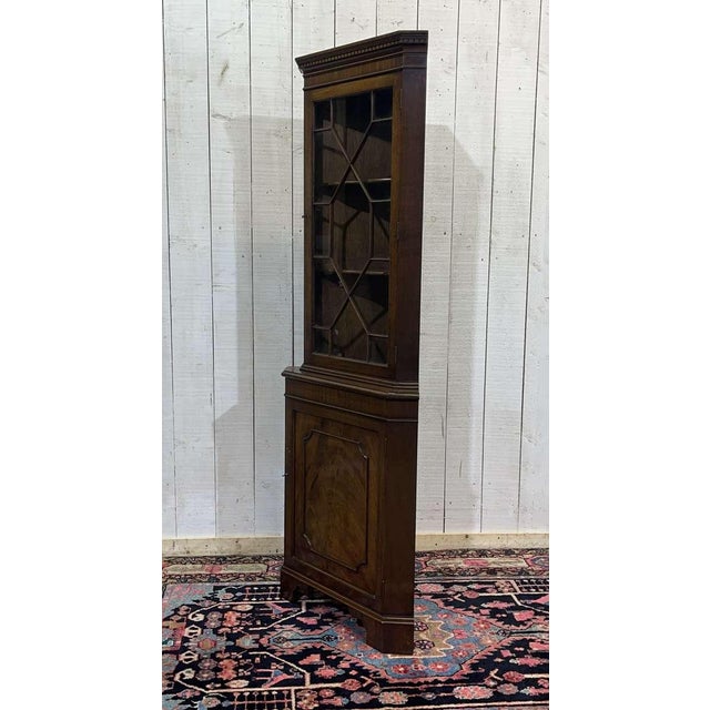 Vintage English Mahogany Corner Cabinet, 1950s For Sale - Image 3 of 12