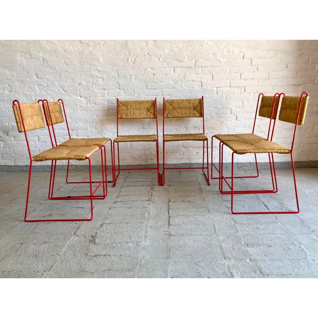 Chairs with Natural Straw Seats from Pirela Atelier, 1970s, Set of 6 For Sale - Image 16 of 16