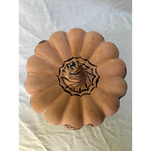 Hand Painted Chinoiserie Ceramic Pumpkin For Sale - Image 6 of 9