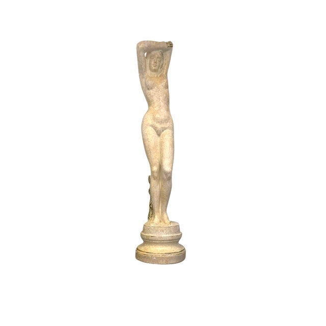 Late 20th Century Late 20th Century Classical Greek Plaster Lady Statue, Nude Figure Sculpture, 26"h For Sale - Image 5 of 7