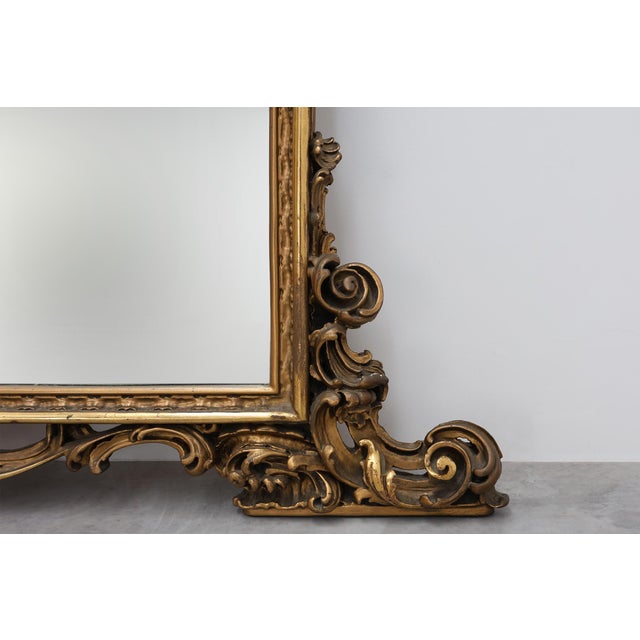 Plastic Large Rococo Style Giltwood Mirror from Deknudt, Belgium, 1950s For Sale - Image 7 of 14