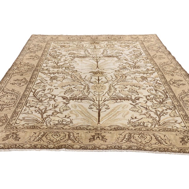 Contemporary Vintage Persian Qum Rug, 04'04 X 06'10 For Sale - Image 3 of 10