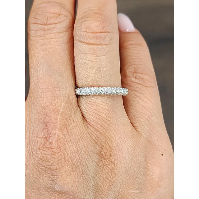 Modern 1.29 Ct Diamond Eternity Ring Size 6 For Sale - Image 3 of 8