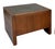 Mid-Century Modern Harry Lunstead Style Wood Cabinet Side Table With Etched Metal Top For Sale - Image 11 of 11