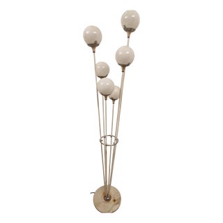 Vintage Alberello Floor Lamp in White and Chrome Iron from Stilnovo, 1980s For Sale