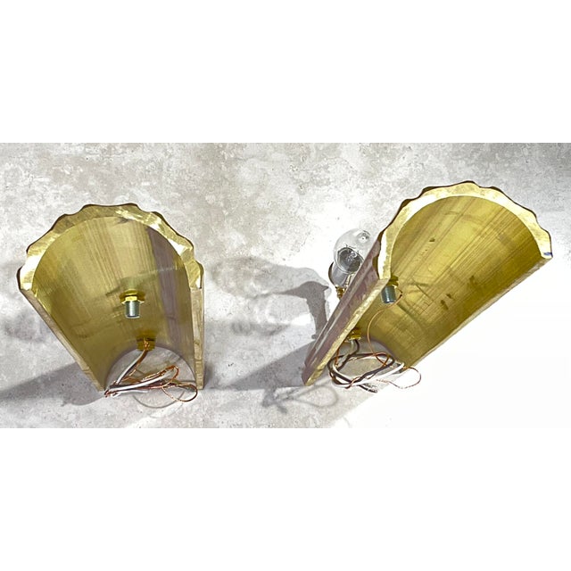 One of a Kind Pair of Joseph Malekan Repurposed Solid Bronze Sconces For Sale - Image 4 of 14