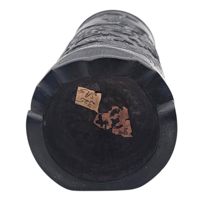 Pair Chinese Style Hand-Carved Hardwood Wall Brush or Scroll Holders 10" For Sale - Image 15 of 15