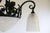Antique French Art Deco Geometric Wrought Iron and Frosted Glass Chandelier, 1930 For Sale - Image 13 of 15