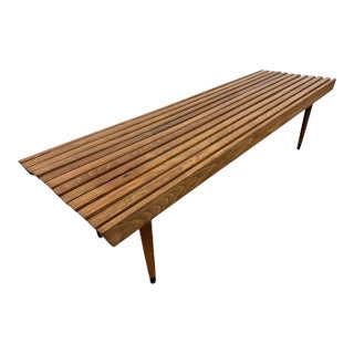 Mid-Century Modern Walnut Slatted Coffee Table For Sale