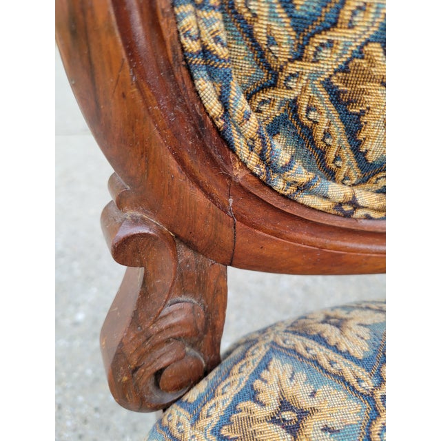 Late 19th Century Victorian Carved Rosewood Parlor Chairs For Sale - Image 11 of 15