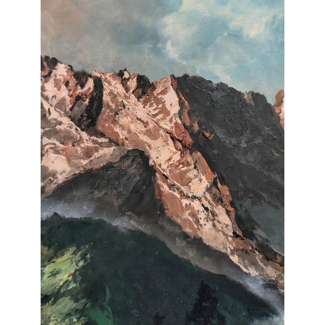 Arno Lemke, Waxenstein and Alpspitze, 1950s, Oil on Canvas For Sale - Image 6 of 15