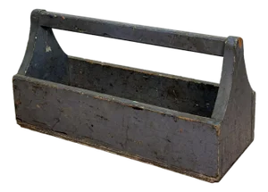 Antique Primitive Wood Tradesman Tool Caddy Box