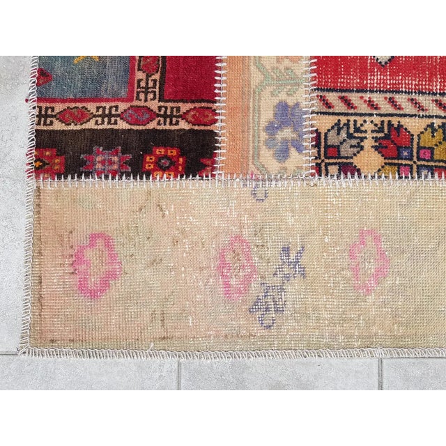Red Mid 20th Century Natural Handknotted Wool Runner For Sale - Image 8 of 10
