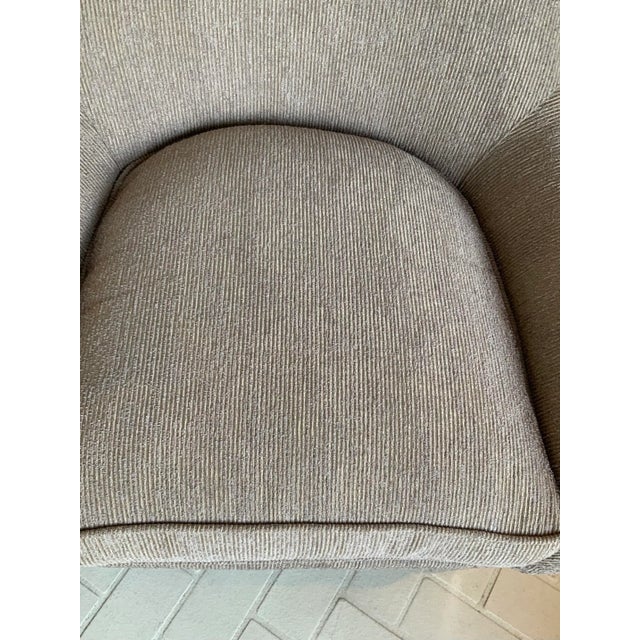 Taupe Caracole Couture Taupe Chenille Custom Perfect Chairs Pair For Sale - Image 8 of 8