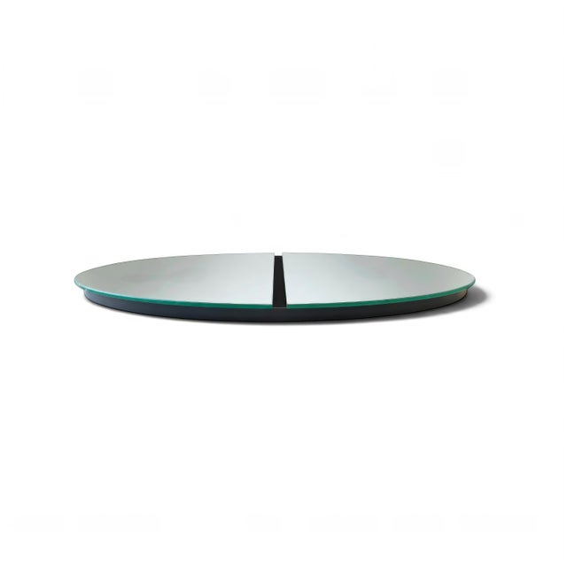 2020s Modern Minimalist Split Circle Wall Mirror With Black Center For Sale - Image 5 of 11