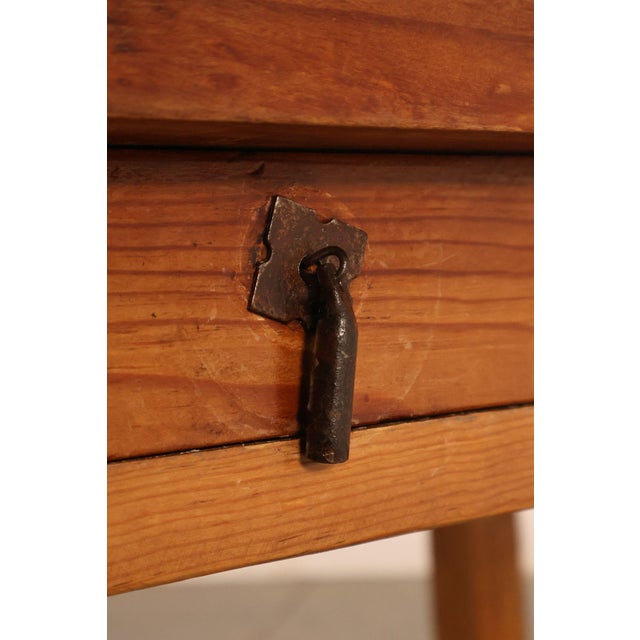 Mexican Pine Vintage Rustic One Drawer Writing or Dining Table For Sale - Image 12 of 18