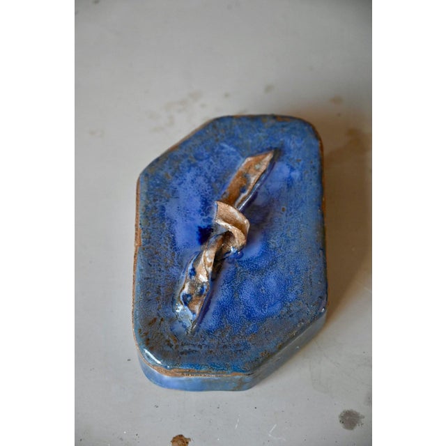 Vintage Glazed Terracotta Box For Sale - Image 3 of 8