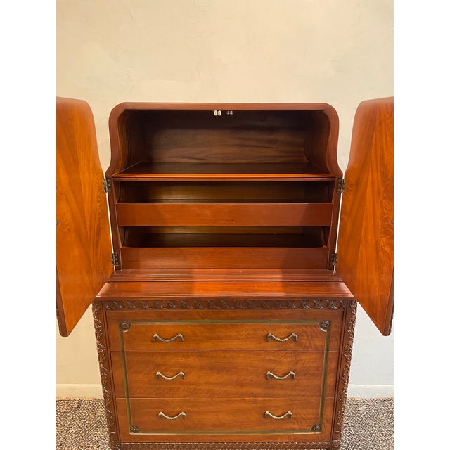 Vintage 1930s Cabinet With Green and Brass Accents - Art Deco/French For Sale In Chicago - Image 6 of 10