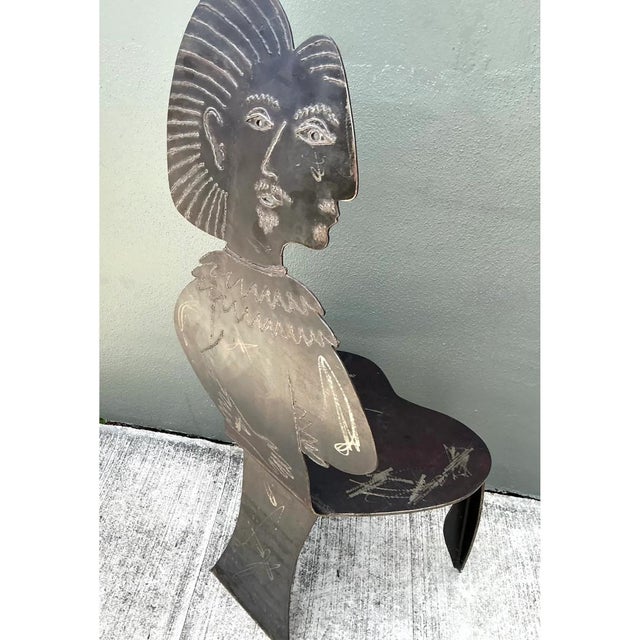 Vintage Robert Moore Cubist Figurative Steele Chair For Sale - Image 12 of 12