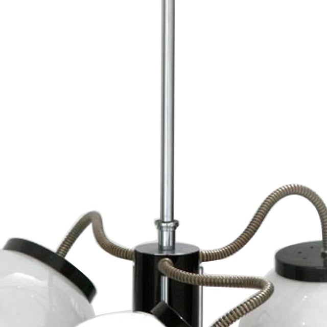 Gino Sarfatti Mid-Century Chromed Steel and Glass Suspension Lamp by Gino Sarfatti, Italy, 1970s For Sale - Image 4 of 5